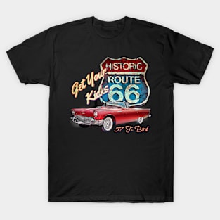 57 T Bird Route 66 T-Shirt